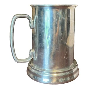 VINTAGE MCM ALUMINUM BEER STEIN TANKARD CLEAR BOTTOM - Picture 1 of 7