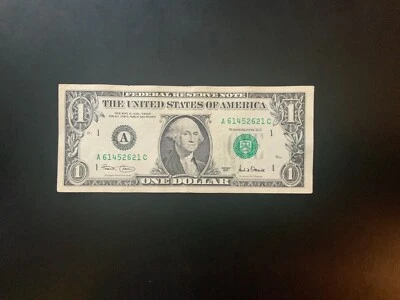 2001 $1 DOLLAR BILL A61452621C - Image 1 of 4