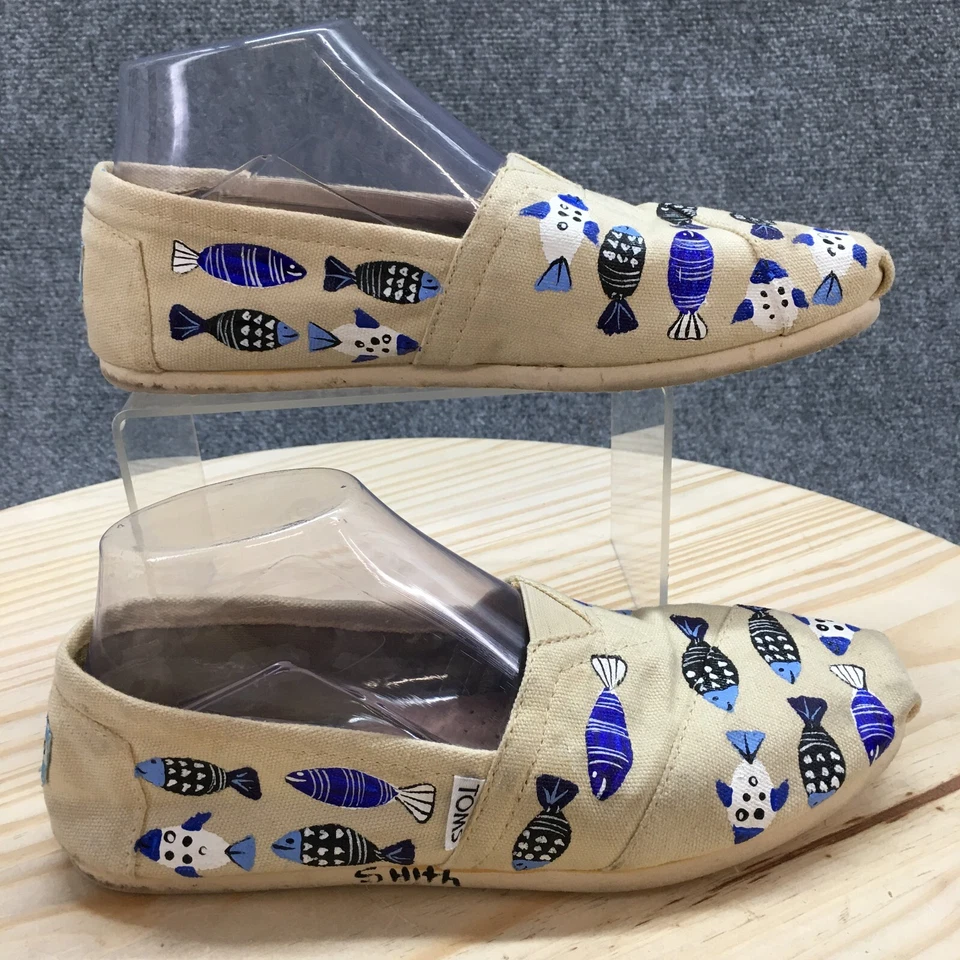 Туфли женские Toms 8,5 классические ручная роспись рыба плоские разноцветные комфортные - Изображение 1 из 4