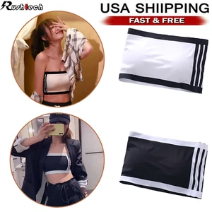 Women Seamless Strapless Bra Bandeau Fit Fashion Tube Top Sport Wrap Yoga Shirt - Picture 1 of 16