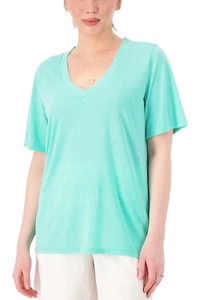 Peace Love World Mia V-Neck Knit Tee Summer Green - Picture 1 of 1