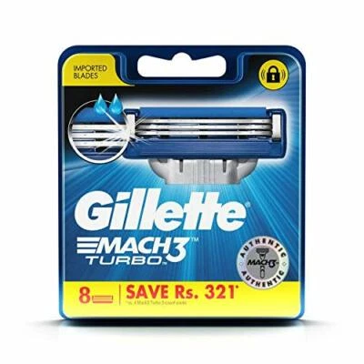 Gillette Mach3 Mach 3 Turbo Herren Rasierklingen für Rasierer - 8 Kartuschen Neu - Bild 1 von 4