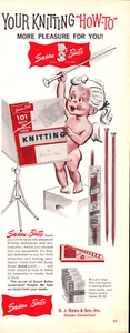 Susan Bates Knitting Instructions Pleasure for You Angel Vintage Print Ad 1963 - Picture 1 of 4