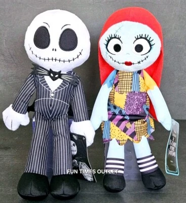Disney Jack Sally Skellington 12" Plush The Nightmare Before Christmas Set New - Image 1 of 4