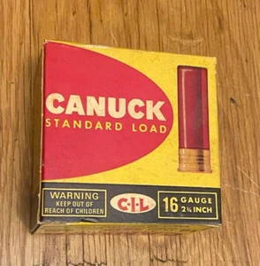 VTG CANUCK STANDAR 16 GAUGE 25 SHOT SHELLS EMPTY BOX CANADIAN INDUSTRIES LIMITED - Picture 1 of 8