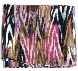 Piece of Black White Cerise Pink Brown Animal Stripe Fabric 48 in by 58 in. wide - Picture 1 of 2