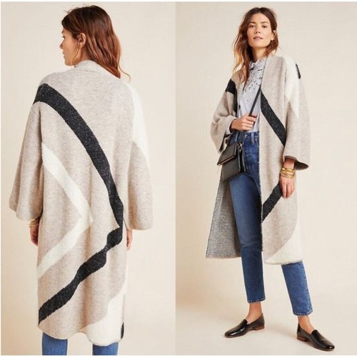 OFF WHITE Anthropologie Akemi + Kin Antonia Maglione Cappotto Cardigan OS
