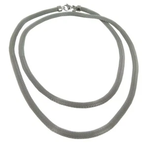 Skagen Women Necklace Collier Silver Stainless Steel Mesh JNSS037L - Picture 1 of 1