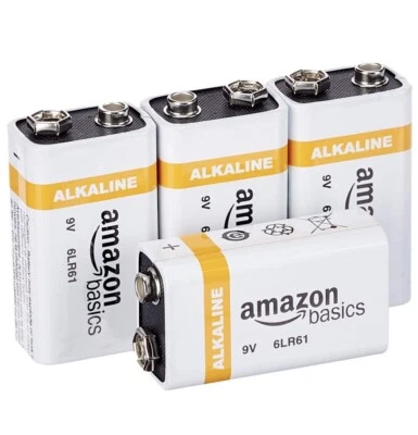 4 FOUR Amazon Basics 9 Volt Everyday Alkaline Batterie 4 Count Amazon Basics - Image 1 of 2