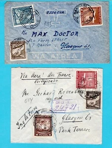 CHILE 2 air covers 1948 Santiago to Glasgow, Scotland - Picture 1 of 2