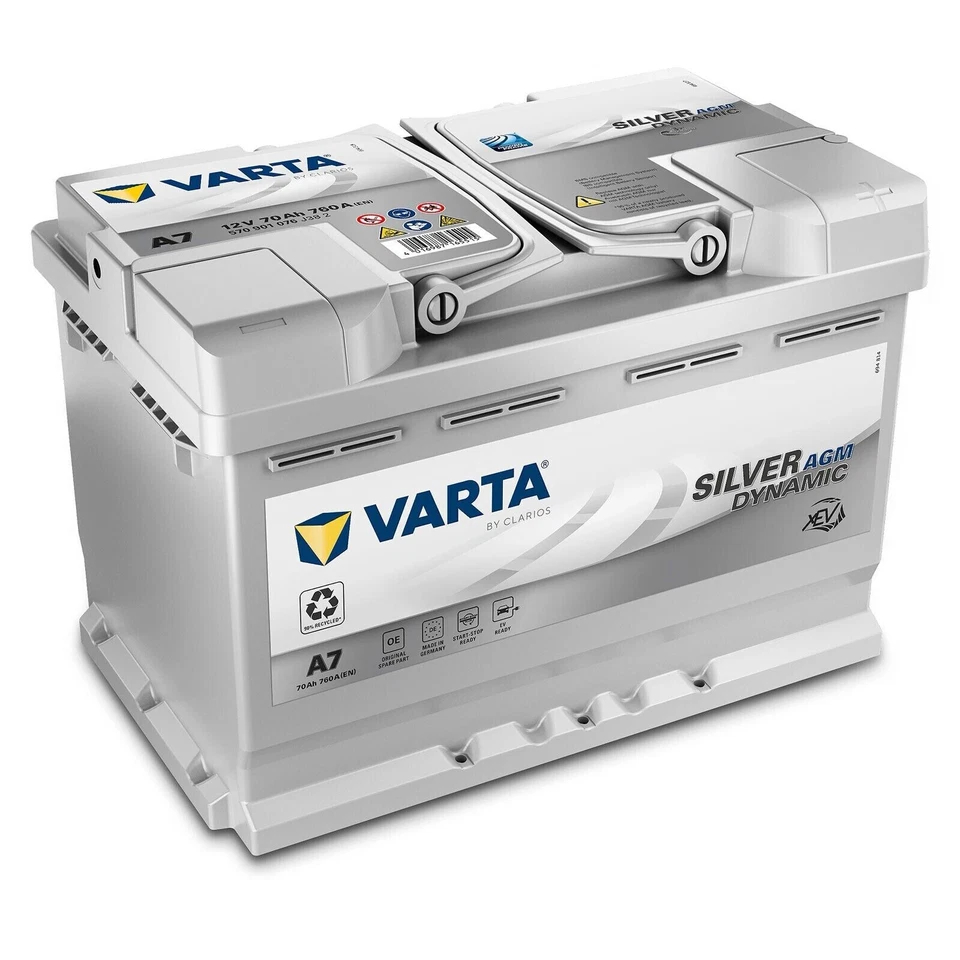 BATTERIA AUTO VARTA SILVER DYNAMIC A7 (E39) 12V 70AH 760A AGM START&STOP AUDI Foto 1 de 3