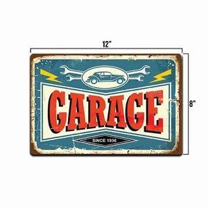 Garage Sign Metal Man Cave Tin Bar Aluminum Shop Decor Funny Vintage Mancave - Picture 1 of 4
