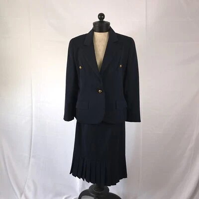 Vintage Bill Blass Size 14 Black Skirt Suit - Image 1 of 3