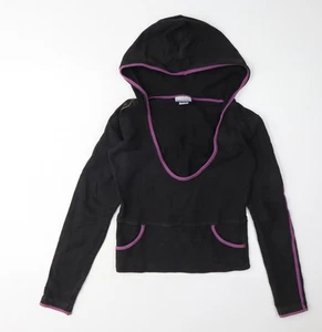 Sudadera con capucha negra para mujer Reebok talla S, calce ajustado, ropa deportiva - Imagen 1 de 12