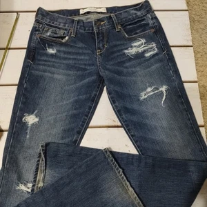 Vintage Y2K Abercrombie & Fitch jeans distressed size 0 Long - Picture 1 of 7