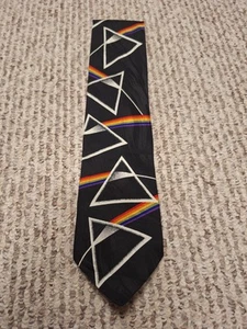 Corbata Ralph Marlin 1994 vintage años 90 PINK FLOYD banda artística lado oscuro cuello luna seda - Imagen 1 de 2