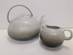 Vtg Edith Heath Ceramics Teapot & Creamer Pottery Mid Century Color: Sand & Sea - Picture 1 of 14