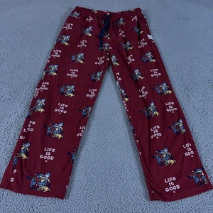 Life Is Good Pyjamahose Herren XL rot gerade AOP Fußball Couch Chill Freizeit - Bild 1 von 8