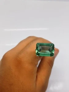 Green Amethyst Hydro 14.5x20mm Princess Octagon – 26.5cts Faceted Gem - Picture 1 of 9