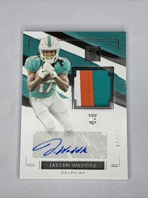 2021 Panini Impeccable Jaylen Waddle Rookie Tri Color Patch Autograph /99 - Image 1 of 2