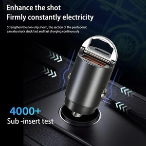 30W Fast Charge Mini Dual USB Type-C PD Car Phone Charger Nice Adapter D6O7 M8W2 - Zdjęcie 1 z 11