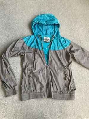 Protest Windbreaker Jacket Size Medium Blue Hooded Lightweight Zip Up - Image 1 of 4