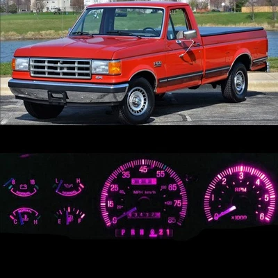 Gauge Cluster LED Bulbs Kit + Sockets Pink For Ford 87-91 Bronco F150 F250 F350 - Image 1 of 4