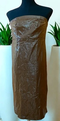 Vestido tubo imitación cocodrilo Forever 21 en marrón talla 0X Plus fiesta club Foto 1 de 4