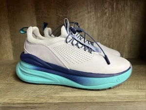 Nelkenschuhe Damengröße 9,5 Herren 8, blau weiß aquamarin Pflege Turnschuhe Komfort - Bild 1 von 9