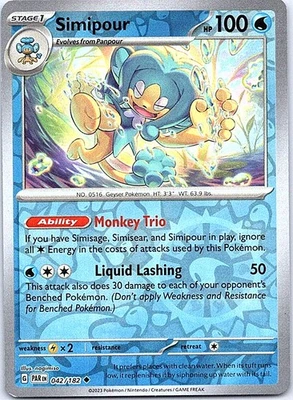 Simipour Reverse Holo Uncommon SV04: Paradox Rift 042/182 NM - Image 1 of 2
