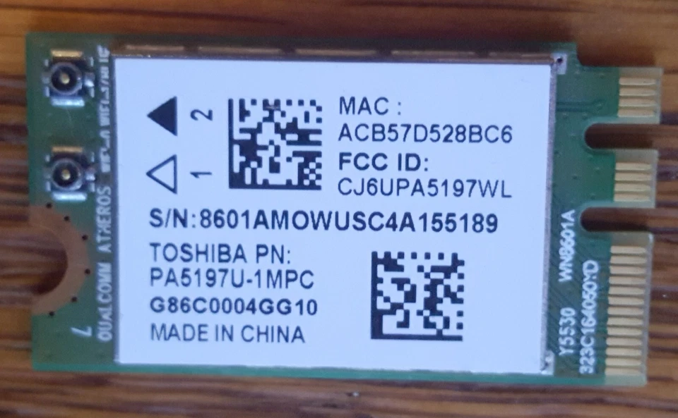 Toshiba Satellite C55-B Series 15.6" Genuine Wireless Wi-Fi Card PA5197U-1MPC - Image 1 of 1
