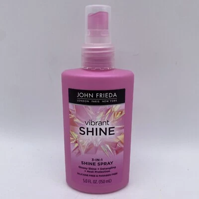 JOHN FRIEDA Vibrant Shine 3 en 1 Spray Brillante Cabello Aceite de Argán Desenredante 5.0 OZ Foto 1 de 4
