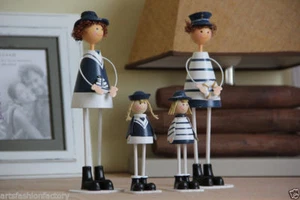 4 Stück handgefertigte handbedruckte Holz Matrosen Puppe Holz Mensch Standpuppen - Bild 1 von 1