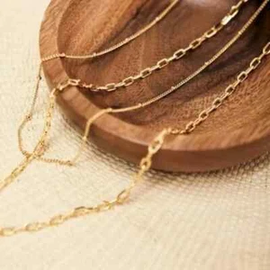 Each Jewels 14k vergoldet zierliche Halsketten 2er Set Neu - Bild 1 von 4