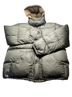 Polo Ralph Lauren Mens Jacket Olive Green LARGE Hooded Leather Accents Down Coat - Image 1 of 4