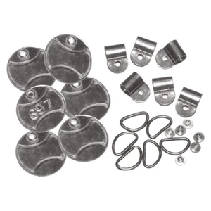 Zinc / Stainless Steel Circular Padlock Tags - Set of 6 - Picture 1 of 1