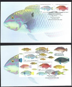 2018 Norfolk Island SG#1277/79 Wrasses Fish FDC First Day Cover - Foto 1 di 1