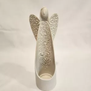 Partylite Serenity Bisque Angel 9" Candle Holder Votive Tea Light Holder - Picture 1 of 10