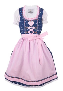 Kinderdirndl Julie azul rosa niños Dirndl niña con blusa - Imagen 1 de 7