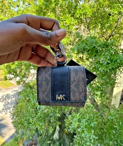 Michael Kors Women Gift Box Airpod Case with Lanyard in Black - Picture 1 of 15
