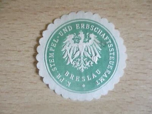 (31945) Siegelmarke - Kgl. Pr. Stempel- und Erbschaftssteueramt Breslau - Bild 1 von 1
