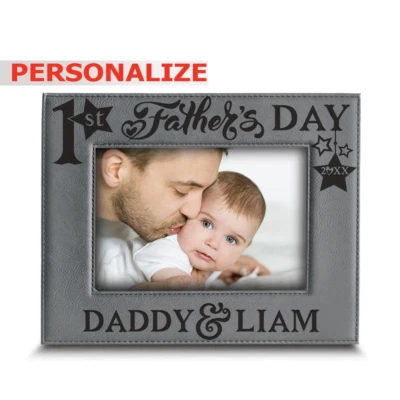 Bella Busta - Primer marco de fotos del día del padre - Marco grabado papá y yo Foto 1 de 4
