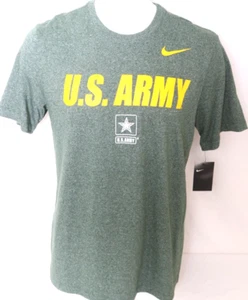 NEW United States US Army Black Knights Nike Green SS Crew Neck T-Shirt Mens L - Picture 1 of 9