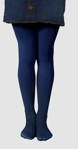 $25 Ruby & Bloom Girls Blue Solid Stretchy Microfiber Tights Size 10-14 - Picture 1 of 1