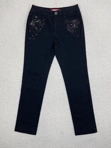 Mickle Jeans Women's Mid Rise Straight Sequin Pocket Denim Black Medium  - Picture 1 of 13