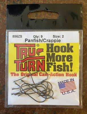 Tru-Turn 856ZS-2 Panfish/Crappie Aberdeen Spear Point Bronze Hooks 9pk Size 2 - Image 1 of 3