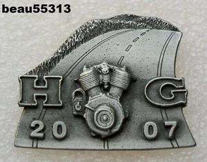 ⭐HARLEY DAVIDSON ENGINE HOG CHAPTER OFFICERS 2007 PEWTER JACKET VEST PIN  - Picture 1 of 1