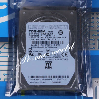 100% OK MK2555GSX TOSHIBA 250 GB 2.5" 5400 RPM 8 MB SATA Hard Disk Drive HDD - Image 1 of 2