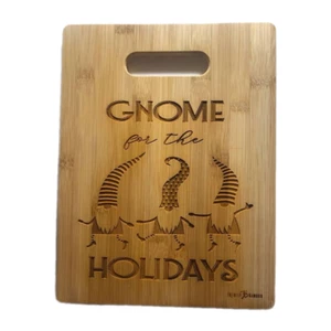 GNOME para las VACACIONES Cocina Navidad Hogar Tabla de Cortar Bambú Madera Grabada - Imagen 1 de 2