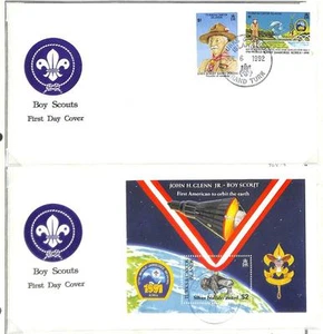 TURKS & CAICOS ISLANDS BOY SCOUTS SCOTT #968-70 STAMP SET & SOUVENIR SHEET FDC - Picture 1 of 1